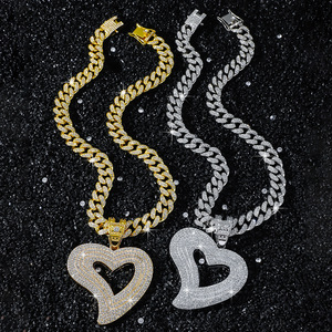 Nuevo Collar Personalizado Estilo Hiphop 2026 con Colgante de Corazón, Cadena Cubana de Aleación, Collar para Hombre, Joyería de Moda al por Mayor - Product Image 1