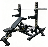 Banc de musculation réglable multifonction avec support pour barre d'haltères