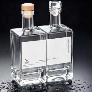 Botella de <span class=keywords><strong>Vino</strong></span> Cuadrada de Vidrio Transparente de 500 ml, Botella Vacía Reforzada para Licor, <span class=keywords><strong>Vino</strong></span> de Frutas y <span class=keywords><strong>Vino</strong></span> Tinto - Product Image 3