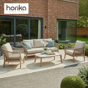 Ensemble de canapés d'extérieur Horika Leisure Terrace, mobilier de <span class=keywords><strong>jardin</strong></span> en aluminium avec structure en corde tressée, ensemble de meubles de patio - Product Image 1