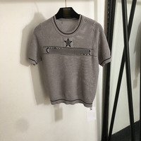 Pull tricoté confortable à manches courtes pour femme, collection été 2025 – T-shirts de luxe de la marque D