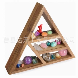 Wooden Triangular <b>Shelf</b> Multi Layer <b>Wall</b> <b>Mounted</b> Storage Rack For Home Decor Organization - Product Image 5