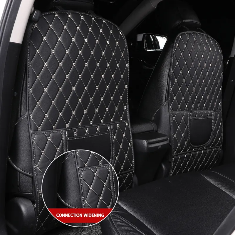 PU Anti Child Kick Pad for Car Waterproof Seat Back Protector Cover Universal Auto Anti Mud Dirt Pads with Storage Bag