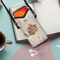 Portefeuille et sangle de téléphone en néoprène imperméable à motif dessin animé pour sacs de téléphones portables multi-marques