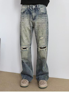 Jeans da Uomo Meta Hem con Dettaglio Beyond Edge, Pantaloni in Denim Skinny Fit, Collezione Self-Referential - Product Image 3