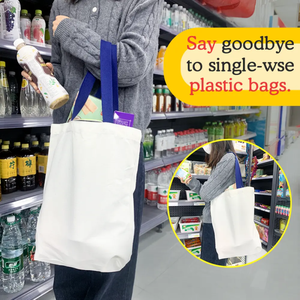 Oem ODM tùy chỉnh kích thước trung bình có thể tái chế bông Tote Túi tái sử dụng du lịch vải mua sắm túi với logo thấp moq - Product Image 6