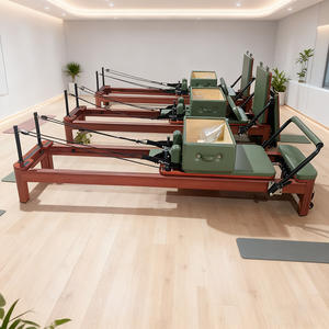Lit de Pilates Reformer en bois d'érable, de chêne et de hêtre, magnifique, exquis, durable, portable et réglable, pour studio de Pilates et bien-être - Product Image 1
