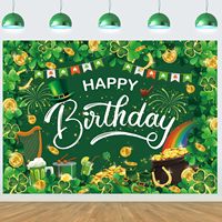 Joyeux Jour de la Saint-Patrick : Toile de fond d'anniversaire, Jour de la Chance Irlandaise, Fond de photographie trèfle vert, Bannière de fête de la Saint-Patrick