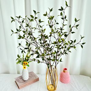 Queyiyi Fleurs Artificielles Branches de Feuilles Triangulaires en Soie Verte Décoration d'Intérieur Ornement de Table - Product Image 4