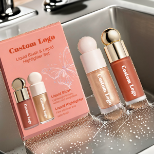 Maquillaje al por Mayor, Cosméticos, Rubor Líquido Resistente al Agua y Set de Regalo de Iluminador, Acabado Satinado de Larga Duración, 8 ml, Marca Privada - Product Image 2
