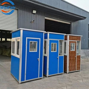 WinFair Small Outdoor Steel Ticket Booth Room Post Cabins Portable Guard House Sentry Box Security Guard House Design