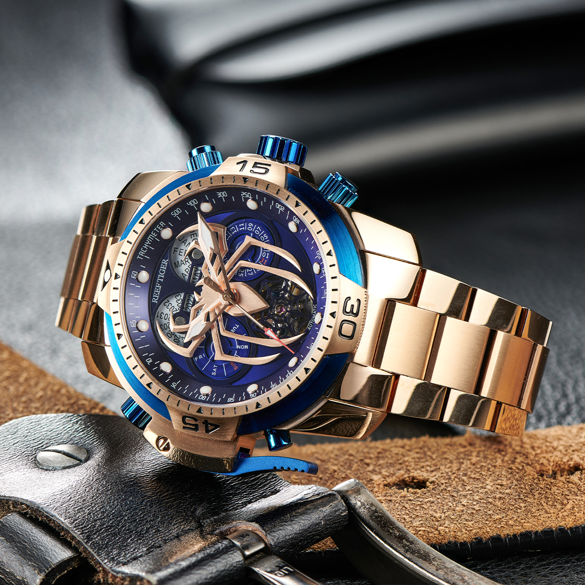 Orologio Subacqueo Automatico REEF TIGER RGA6903 - Cassa PVD Nero 49mm