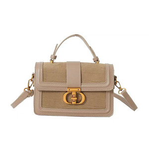 Plush and Suede Patchwork Small <b>Square</b> Bag Handheld and Crossbody Design for Women - Product Image 6