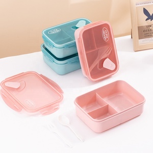 ICEN B37 Boîte à lunch rectangulaire allant au micro-ondes avec fourchette Conteneur à bento étanche Stockage des aliments chauffant - Product Image 4