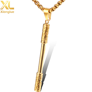 Collar de Moda de Acero Inoxidable con Colgante Om Mani Padme Hum de Dos Colores, Cadena de Eslabones, Estilo Moderno, Accesorio de Joyería para Hombre para Fiestas - Product Image 2