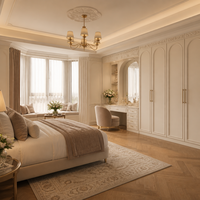 Armoires de chambre en verre cannelé en forme de L sur mesure, meubles de maison entiers, meubles de toilette, fabrication OEM