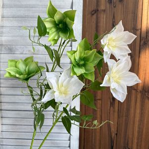 Fleurs artificielles de clematis Jinxi en soie pour décorations de mariage, de maison et accessoires de photographie en extérieur - Product Image 3