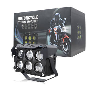 Nuevo Faro Delantero LED de 6 Lentes para Motocicleta, Luces Auxiliares Exteriores, Luces Antiniebla Blancas y Amarillas, Luces de Conducción, Resistentes al Agua - Product Image 3