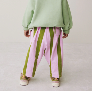 Оптовые классические брюки из хлопкового твила в полоску с индивидуальным принтом для детей (девочек и мальчиков) - Product Image 2