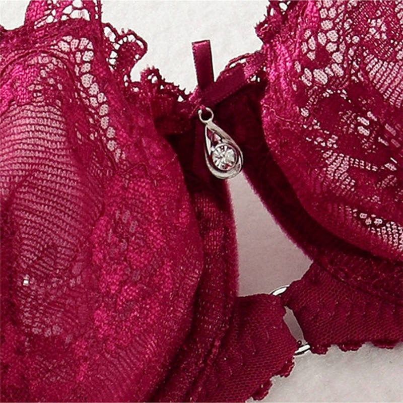 Women Underwear Set Push-up Underwire Bra Fashion Sexy See-Through Lace Bra Wholesale Lingerie Bra and Panties Set for Women