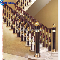 Rampe d'escalier en fer forgé moderne et luxueuse pour villa privée, installation facile