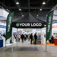Tente de stand d'exposition pliable avec logo personnalisé 10x10 10x15 10x20, structure en aluminium robuste, imperméable, installation instantanée, extérieur