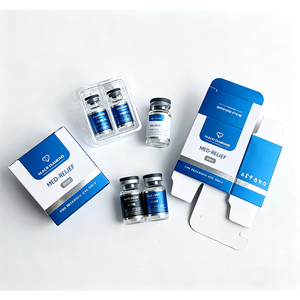 Boîtes d'emballage personnalisées pour flacons de peptides avec plateau, en carton, avec impression d'étiquettes, en <span class=keywords><strong>vinyle</strong></span> holographique brillant, pour flacons de 2ml, 3ml, 5ml - Product Image 1