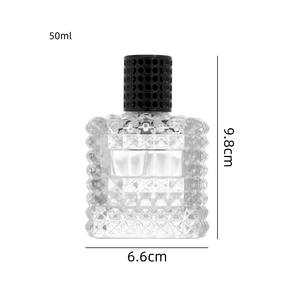 Customized 50ml Fancy Glass <strong>Perfume</strong> <strong>Bottle</strong> with Shiny Cap &amp; Pump Sprayer Square Shape &amp; Logo for <strong>Perfume</strong> - Product Image 6