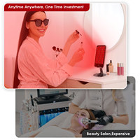 OEM ODM Mini appareil de soin de la peau portable à 2 longueurs d'onde, lampe de panneau pour le visage et le corps, machine PDT, infrarouge, 90 LED, thérapie par lumière rouge