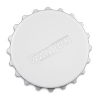 Ouvre-bouteille magnétique blanc à Sublimation, accessoire en métal personnalisé de forme ronde, 10 unités
