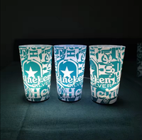 Vente en gros de gobelets lumineux à LED avec logo personnalisé, 14 oz, gobelets lumineux à LED, verres à vin en plastique, mugs modernes, gobelets pour boisson pour les fêtes