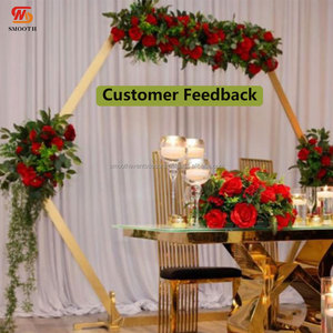 SMOOTH Hexagon Arch Wedding Metal Backdrop Stand Support Flowers Balloons for Wedding <b>Decor</b> - Product Image 6