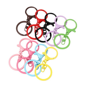 Colorful Metal Lobster Buckle Keychain <b>Set</b> Round Baking <b>Paint</b> Craft Supplies - Product Image 2