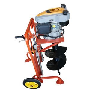 9HP Earth Auger with <b>Hand</b> Rack Gasoline Hole Digger with 600mm <b>Drill</b> Ground <b>Drill</b> with Trolley - Product Image 1