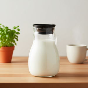 Carafe en verre avec couvercle et passoire pour graines ou glace, design rétro, 1 pièce - Product Image 3