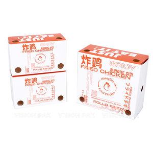 Venta al por mayor de papel de cartón de protección del medio ambiente personalizado embalaje de alimentos pollo frito patatas fritas hamburguesa caja a prueba de aceite - Product Image 6