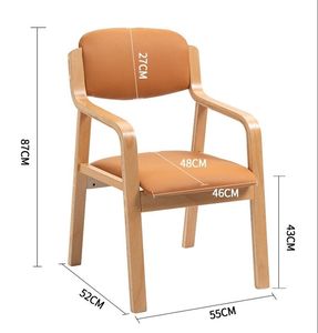 <span class=keywords><strong>Chaise</strong></span> <span class=keywords><strong>de</strong></span> salle à manger contemporaine en bois massif avec siège rembourré, fauteuil design monobloc à accoudoirs courbes, structure légère et durable - Product Image 6