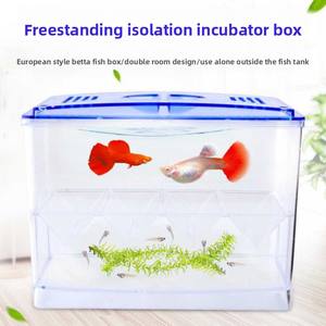Caja de cría de peces de plástico transparente de <span class=keywords><strong>doble</strong></span> capa, fácil instalación, criadero de acuario cuadrado, alevín Betta Guppy ecológico - Product Image 2