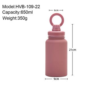 Botella de Agua Deportiva de 500 ml y 650 ml con Tapas Magnéticas, Acero Inoxidable 304, Aislamiento al Vacío de Doble Pared, Aislamiento Térmico de 12 a 24 Horas - Product Image 2