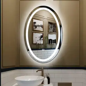 Hot sell oval lighted Salon Make up led smart bath mirror