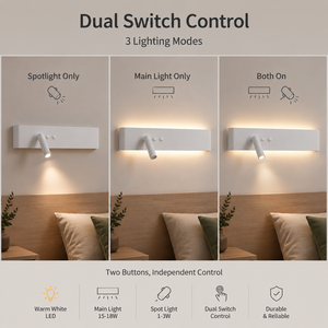 Applique murale moderne en acrylique LED avec spot de lecture réglable, lumière blanc chaud pour chambre à coucher, chevet, hôtel - Product Image 3