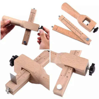 Coupe-ceinture en bois avec 5 lames, outil d'artisanat du cuir, courroie de bois, outil de découpe à la main