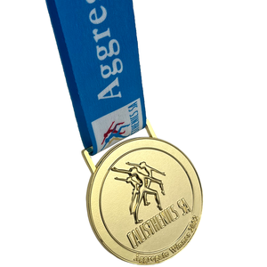 Medallas de gimnasia de aleación de zinc y Metal de diseño personalizado Medalla de Deportes de baile y calistenia de oro 3D con cinta para el cuello Artesanía del ganador - Product Image 3