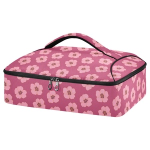 Bolsa Térmica Personalizada Aloha con Estampado <span class=keywords><strong>de</strong></span> Flor Hau Rosa, Porta Picnic Portátil, Bolsa Aislante Hawaiana para Ollas y Cazuelas - Product Image 1