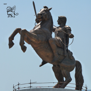 고대 그리스 골동품 청동 전사 알렉산더 상을 주조하는 대형 금속 예술 판매용 검으로 말에 - Product Image 2