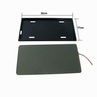Cadre de plaque d'immatriculation invisible en aluminium, film atomisé électrique 12V standard américain à changement de couleur, couverture de confidentialité, télécommande