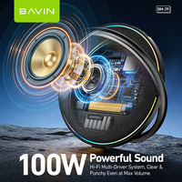 BAVIN Vente en gros TOP PROMO BM39 Haut-parleur sans fil Bluetooth 5.3 avec subwoofer actif Super Bass et qualité sonore Hi-Fi