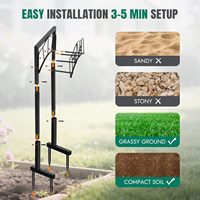 Support de tuyau d'eau de jardin/Support de tuyau d'eau/Support de tuyau autoportant 150FT/Support de rangement de tuyaux pour l'extérieur de la cour et de la pelouse