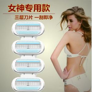 Women Manual Razor 3 Layer Stainless Steel Blade Underarm Hair Removal Tool Blue - Product Image 1