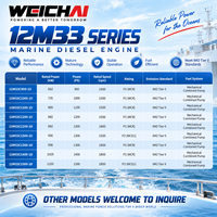 Moteur marin haute puissance WEICHAI 12M33C1200-18 882kW 1183HP 1800RPM 39.2L Moteur diesel turbocompressé pour navire commercial